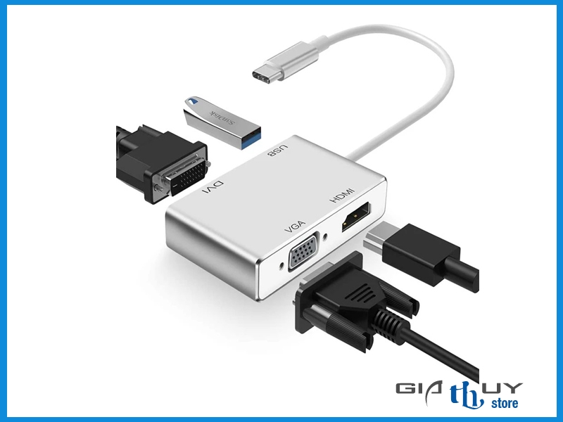 Cáp USB Type-C, cổng chuyển USB C chính hãng ra Hdmi,Vga, Usb, Sd