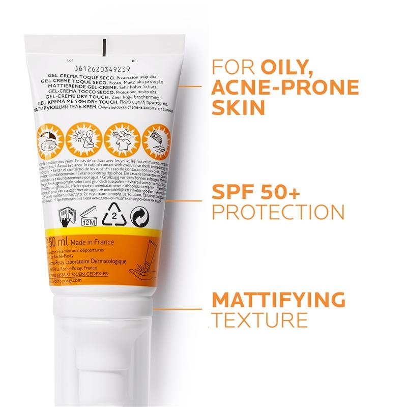 Kem chống nắng không màu dành cho da dầu La Roche-Posay Anthelios XL Dry Touch SPF50+ Sunscreen For Oily Skin 50ml