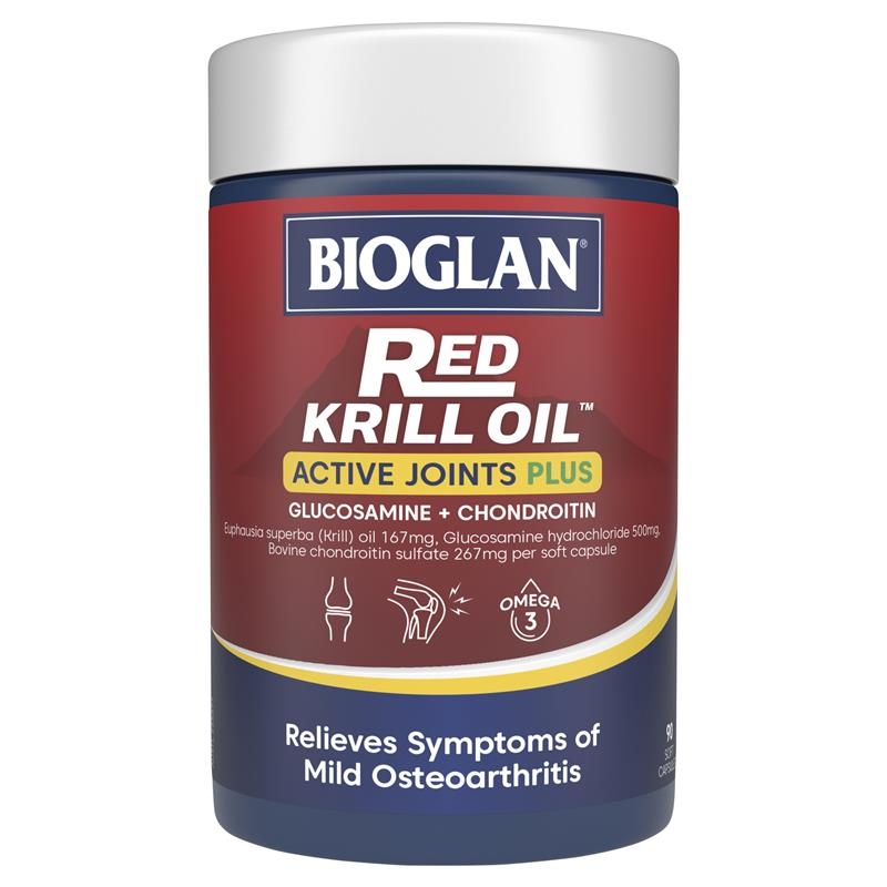 Viên bổ khớp Bioglan Red Krill Oil Active Joints Plus Glucosamine
