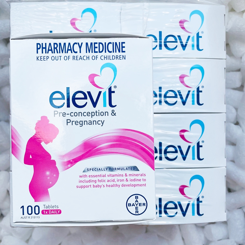 Vitamin tổng hợp cho bà bầu Elevit Pregnancy Multivitamin 100 viên [MẪU MỚI - DATE 2023]