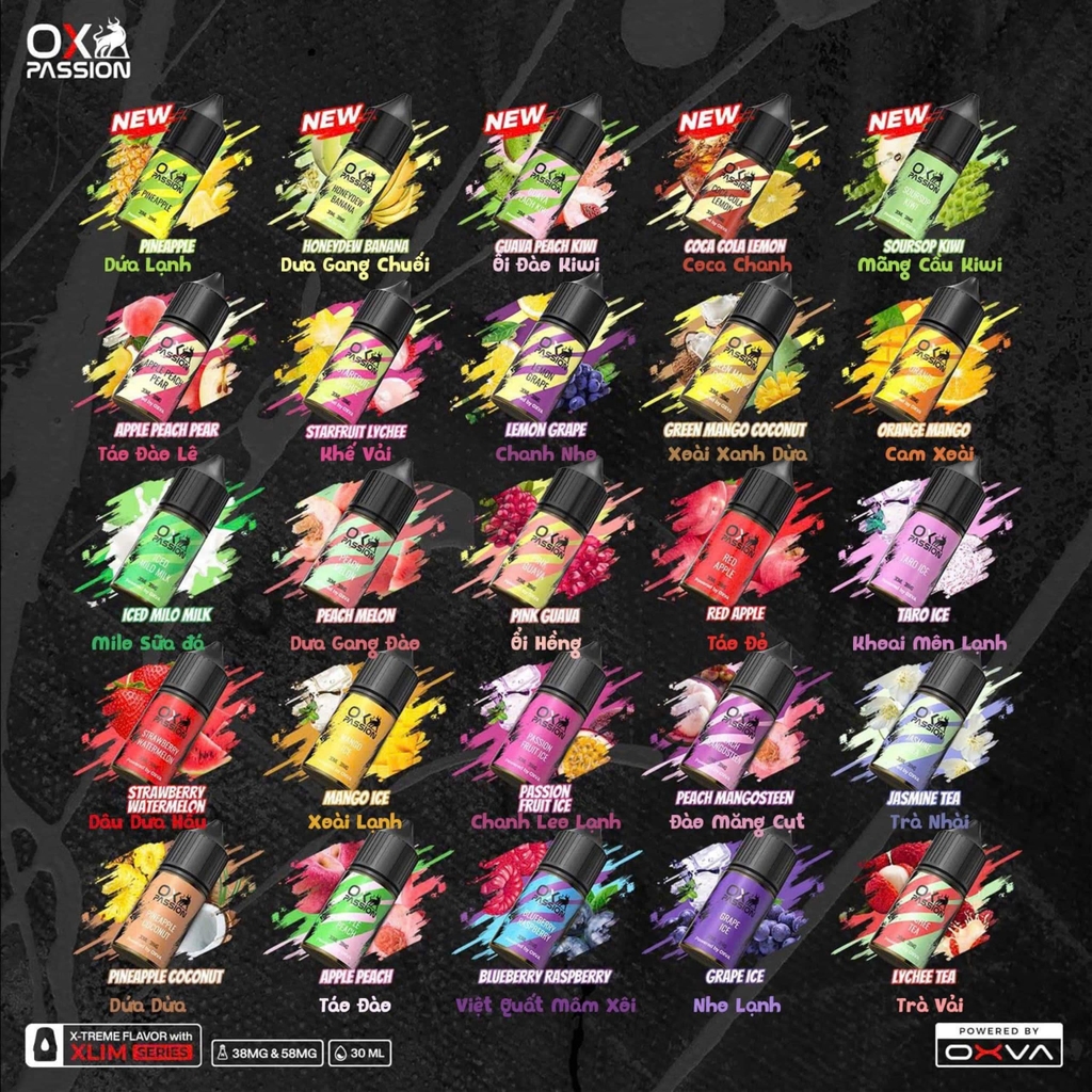 OXVA Juice Passion 58ni/30ml VIVUVAPE VAPE HƯNG YÊN VIVU VAPE