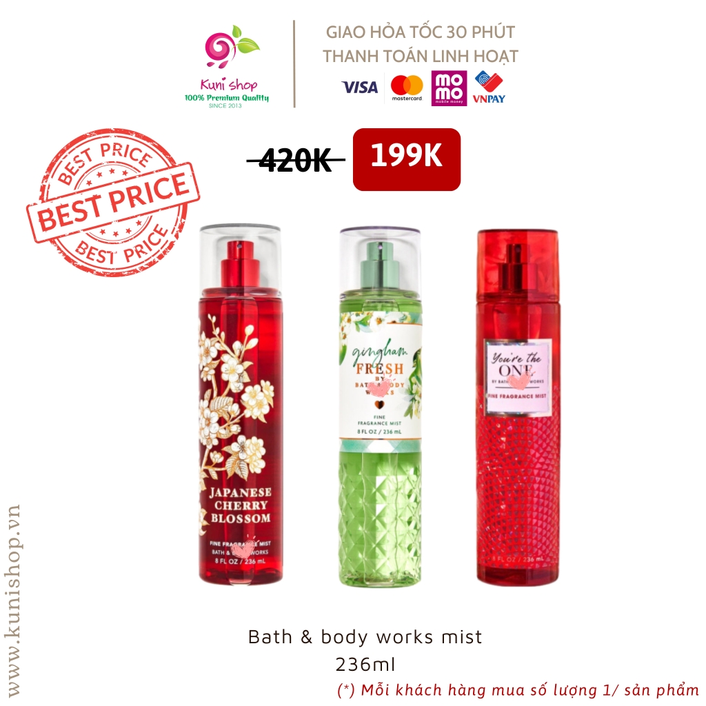 [Đủ mùi] Bath & body works mist