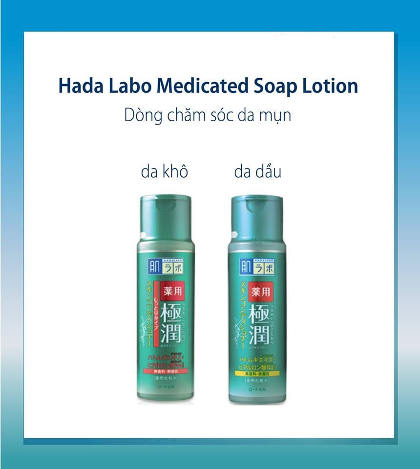 Hada Labo Gokujyun lotion - Không sọc - Da dầu mụn