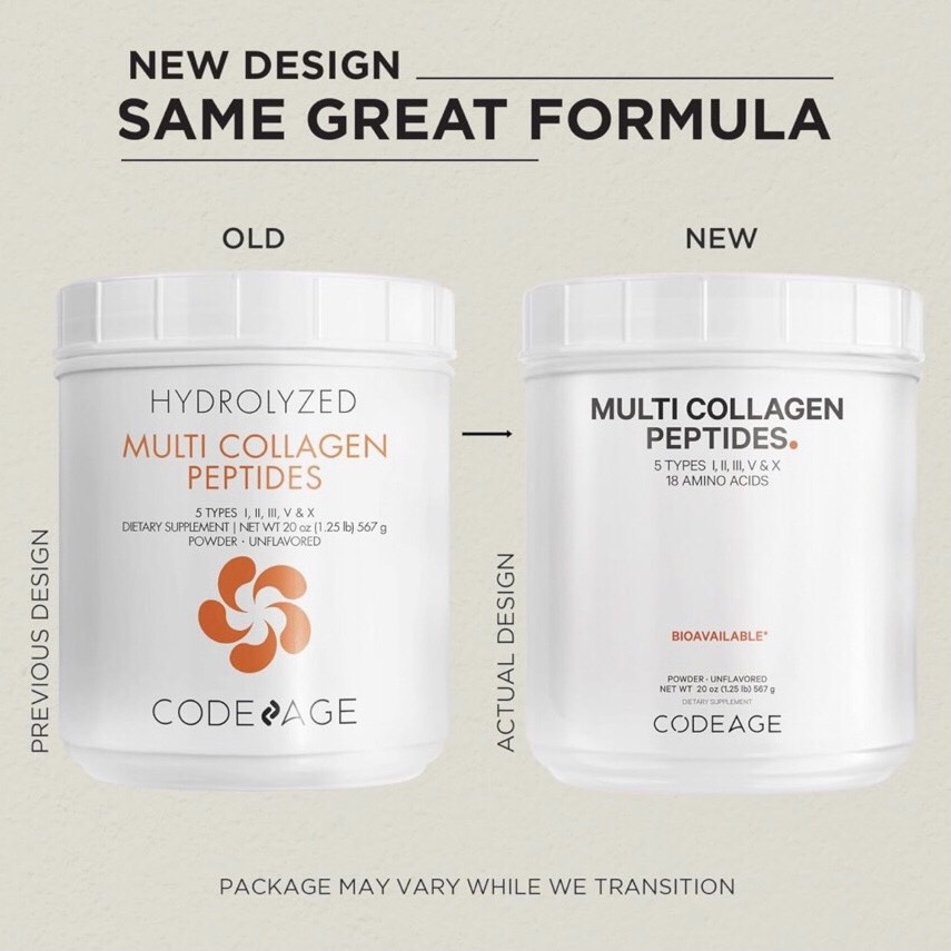 CodeAge Hydrolyzed Multi-collagen peptides (5 types I, II, III, V & X)