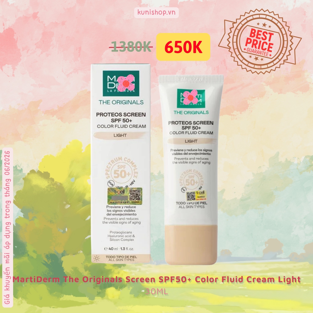 MartiDerm The Originals Proteos Screen SPF50+ Color Fluid Cream Light