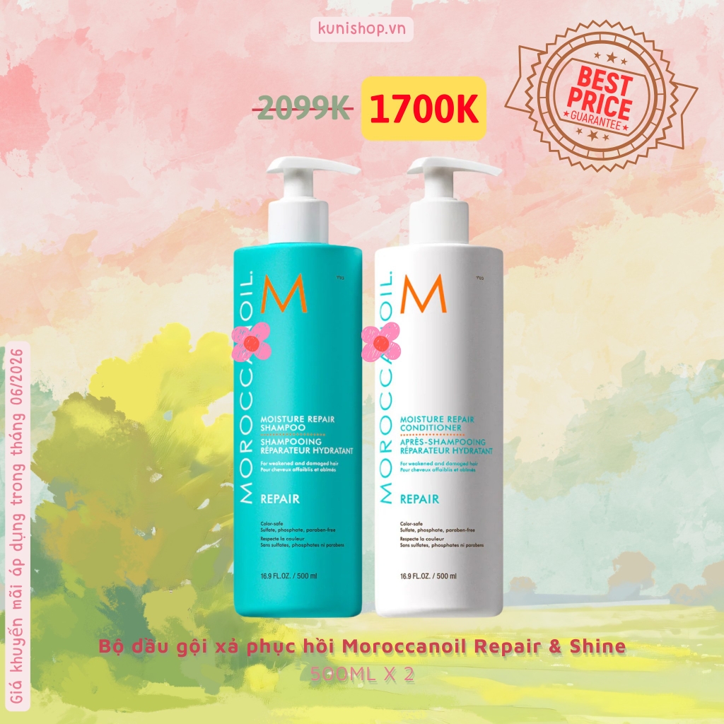 Bộ dầu gội xả phục hồi Moroccanoil Repair & Shine