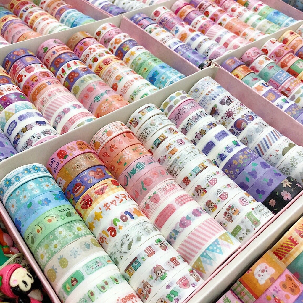 Băng keo washi tape hộp 60 cuộn