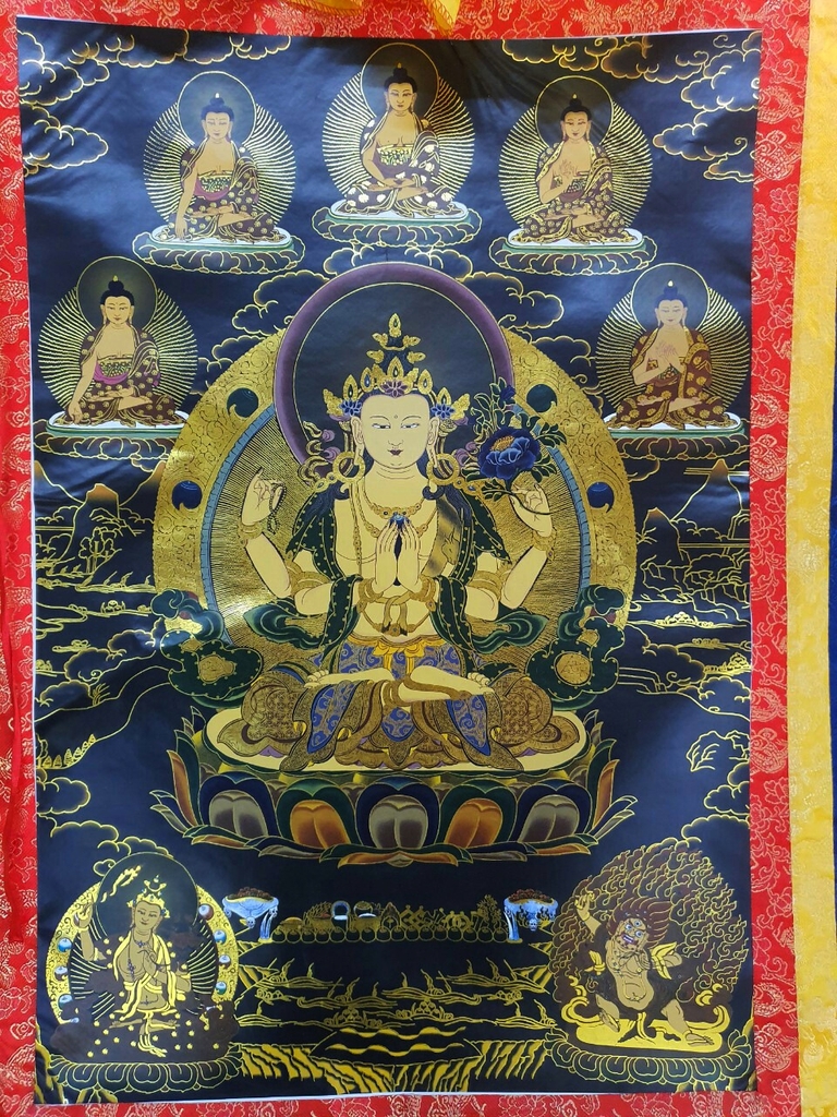 TRANH THANGKA QUAN ÂM TỨ THỦ - Kích thước 120X80CM | Cửa hàng phật ...