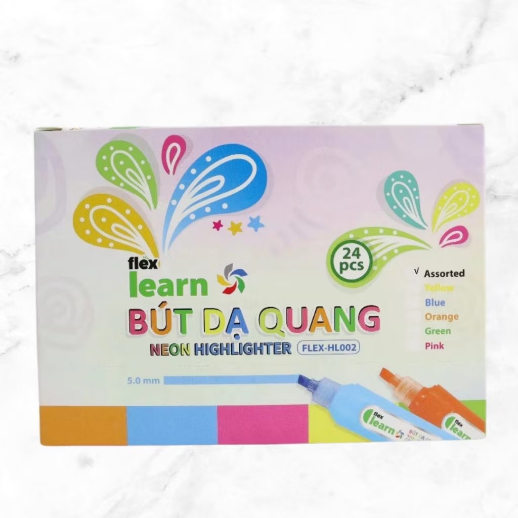 Bút dạ quang 5mm FLEX Learn FLEX - HL002 5 màu - Nhà Sách Hồng Bách.