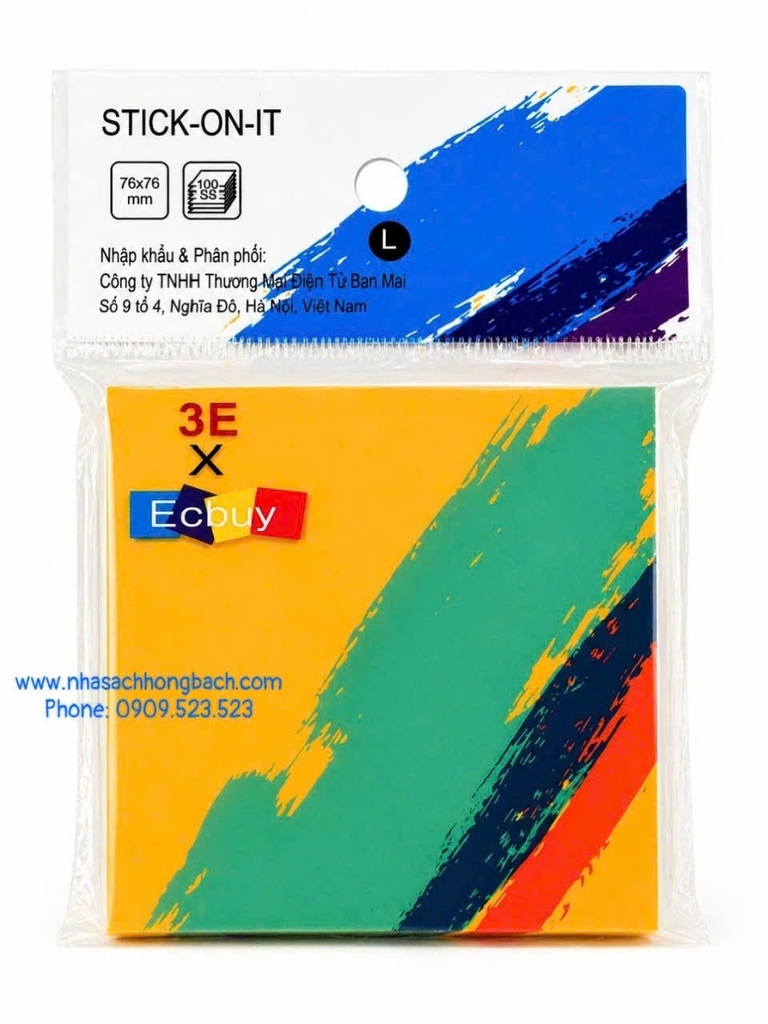Giấy notes 3E 3x3 - NHA SACH HONG BACH