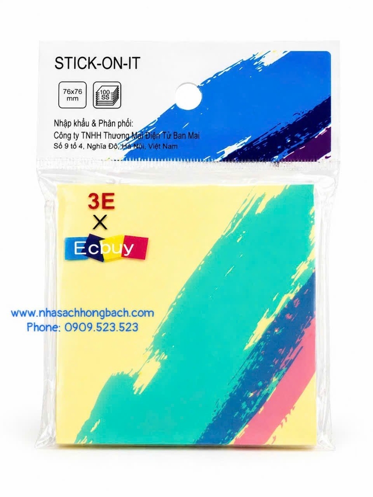 Giấy notes 3E 3x3 - NHA SACH HONG BACH