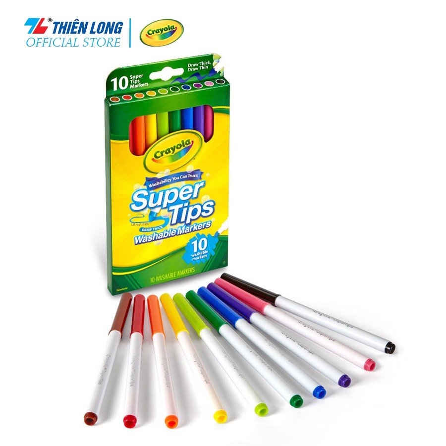 But long 10 mau Crayola Supertips - Nha sach Hong Bach