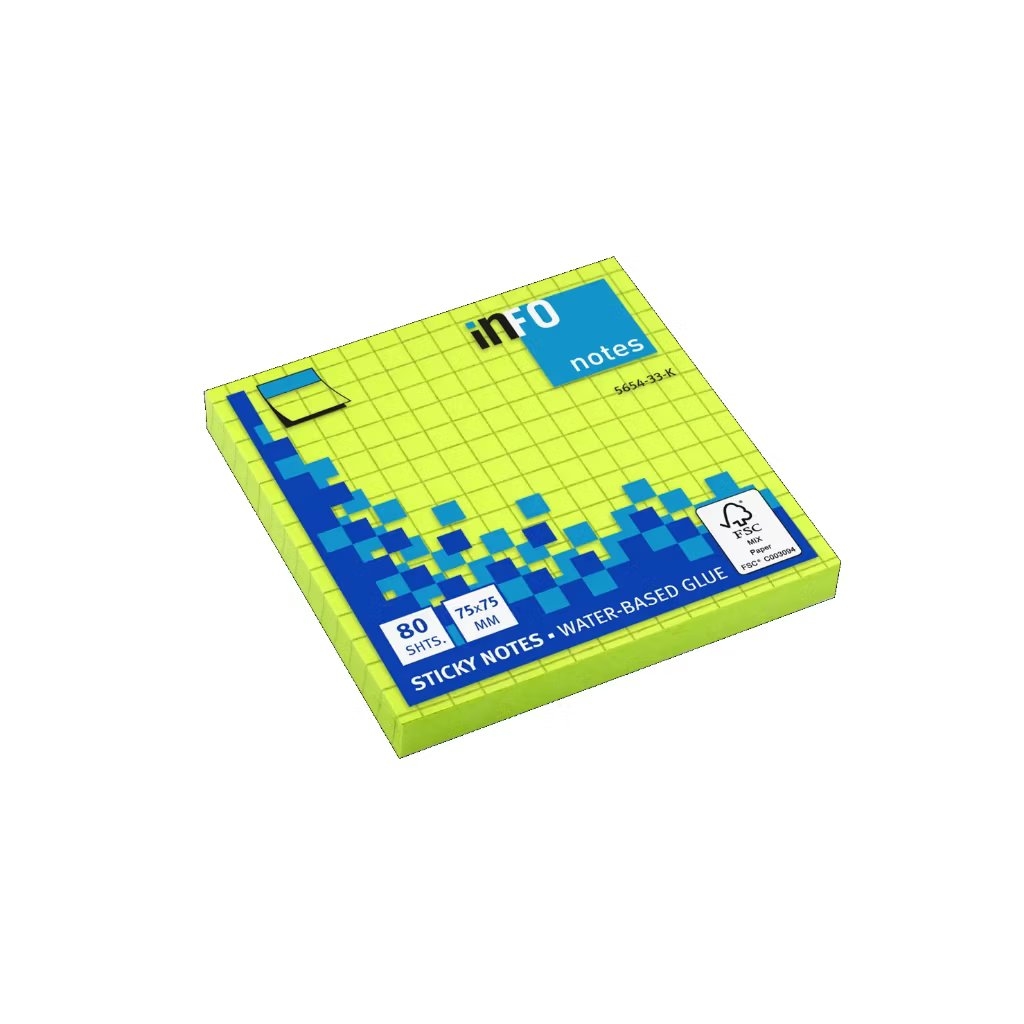 Giấy Note 3x3 nhiều màu tươi sáng kẻ caro - nhà sách hồng bách