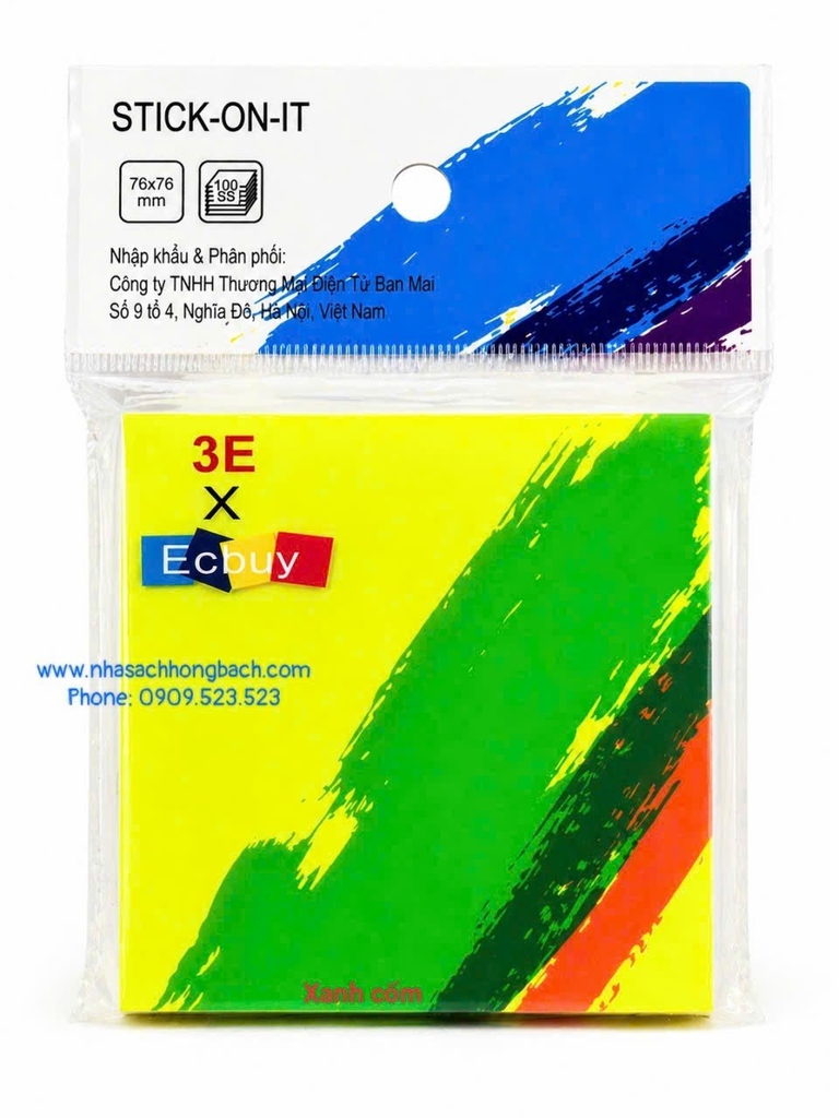 Giấy notes 3E 3x3 - NHA SACH HONG BACH