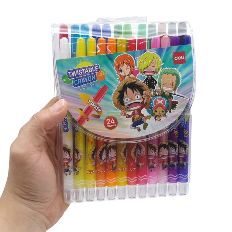 Bút sáp vặn dài Deli One piece EC217 - 24 màu - nha sach hong bach