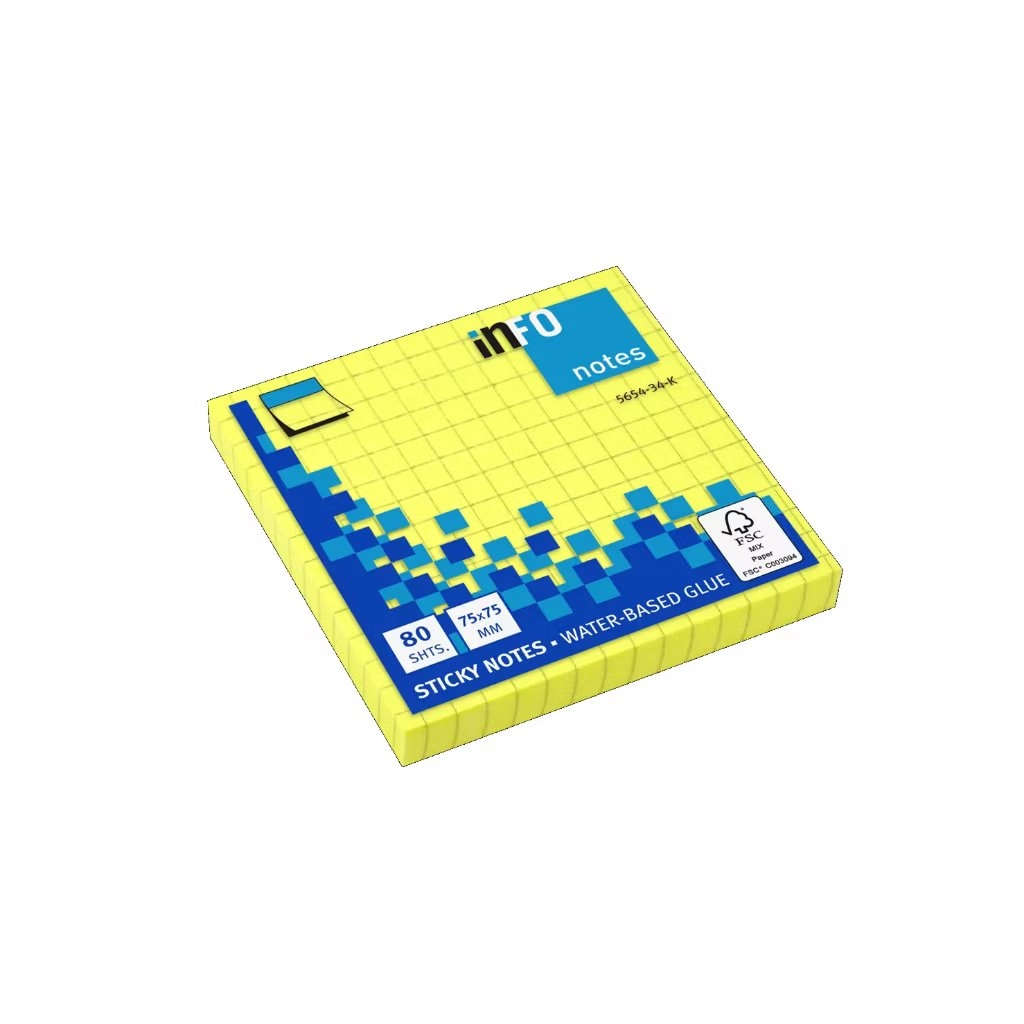 Giấy Note 3x3 nhiều màu tươi sáng kẻ caro - nhà sách hồng bách