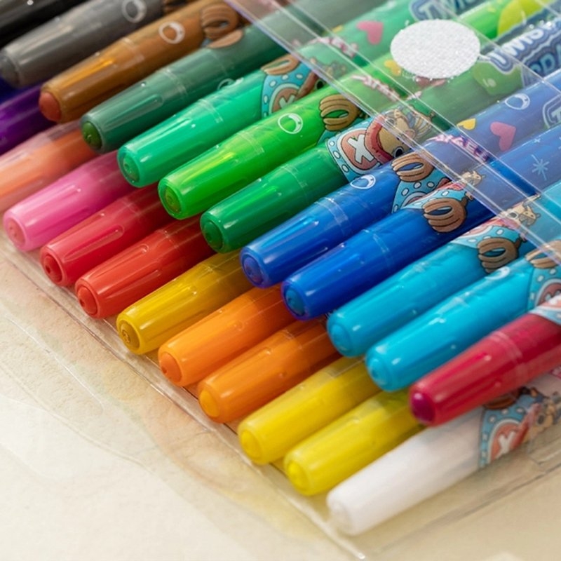 Bút sáp vặn dài Deli One piece EC217 - 24 màu - nha sach hong bach