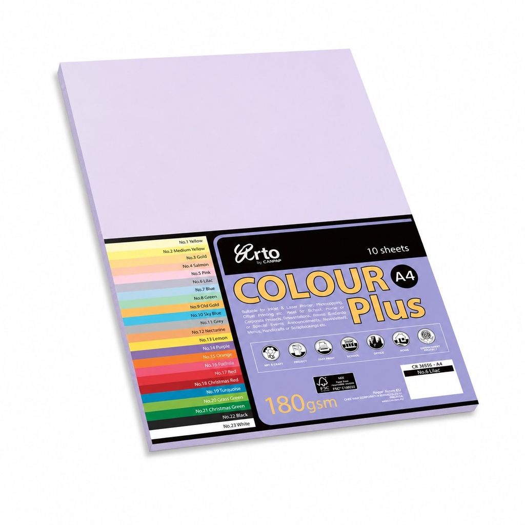 Bìa màu A4 Campap - 180gsm - 5 tờ/ xấp - nha sach hong bach. com
