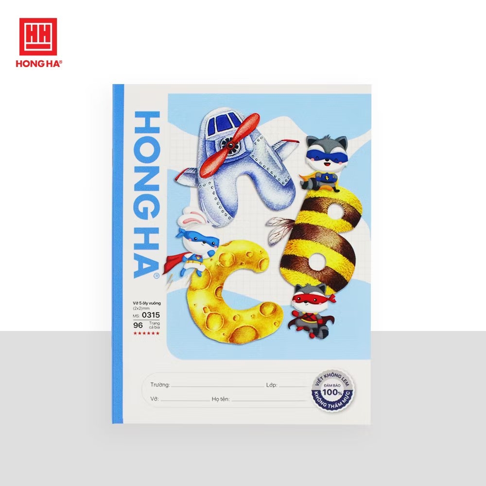 Tập HS Hồng Hà ABC 5 ô vuông - 96 Tr - 100gsm - nhà sách hồng bách
