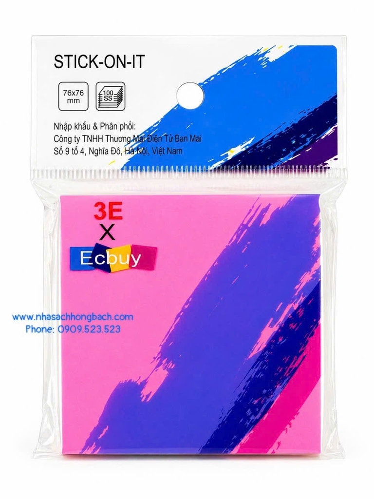 Giấy notes 3E 3x3 - NHA SACH HONG BACH