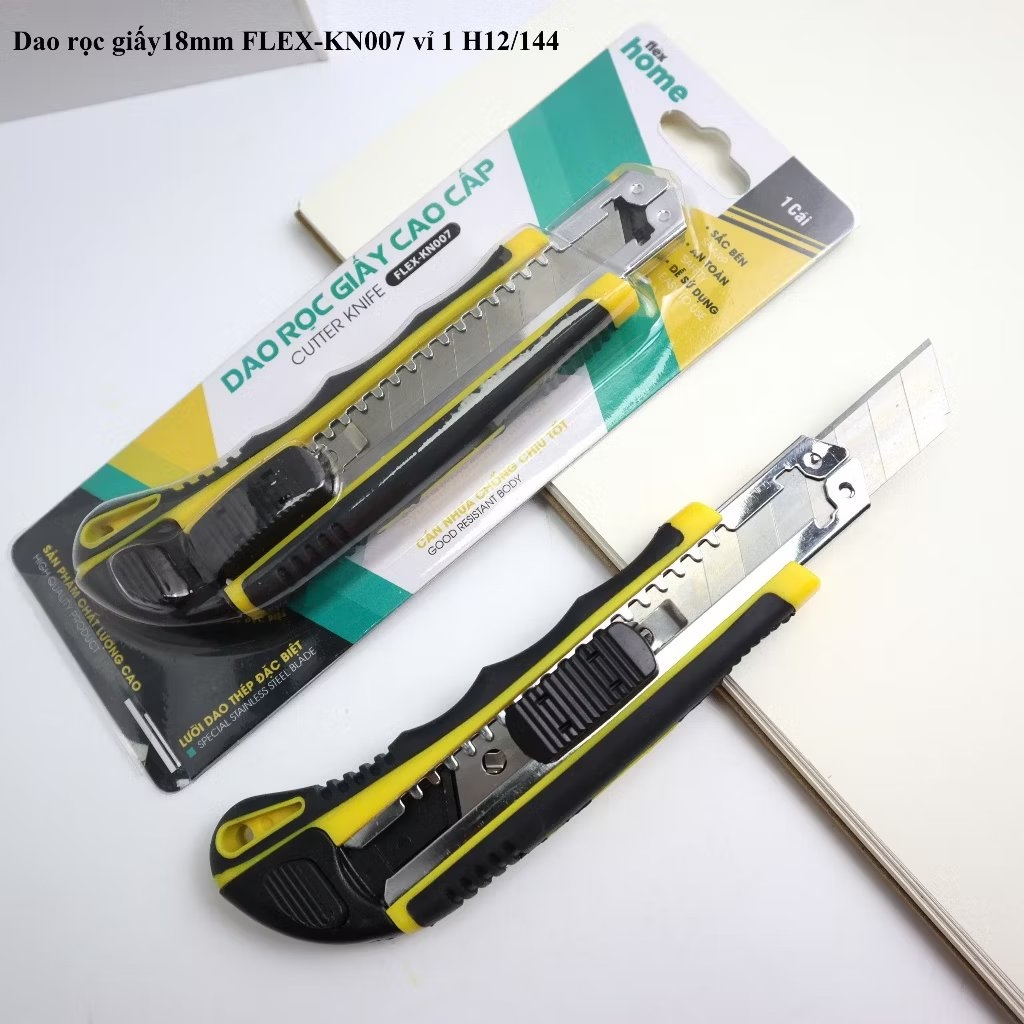 Dao Rọc Giấy Cao Cấp To 18mm FLEX - KN007 - Nhà Sách Hồng Bách.