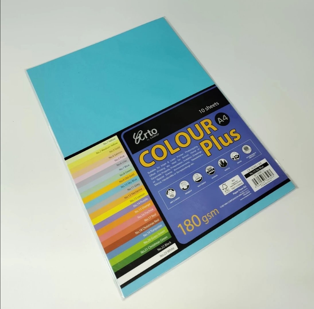 Bìa màu A4 Campap - 180gsm - 5 tờ/ xấp - nha sach hong bach. com