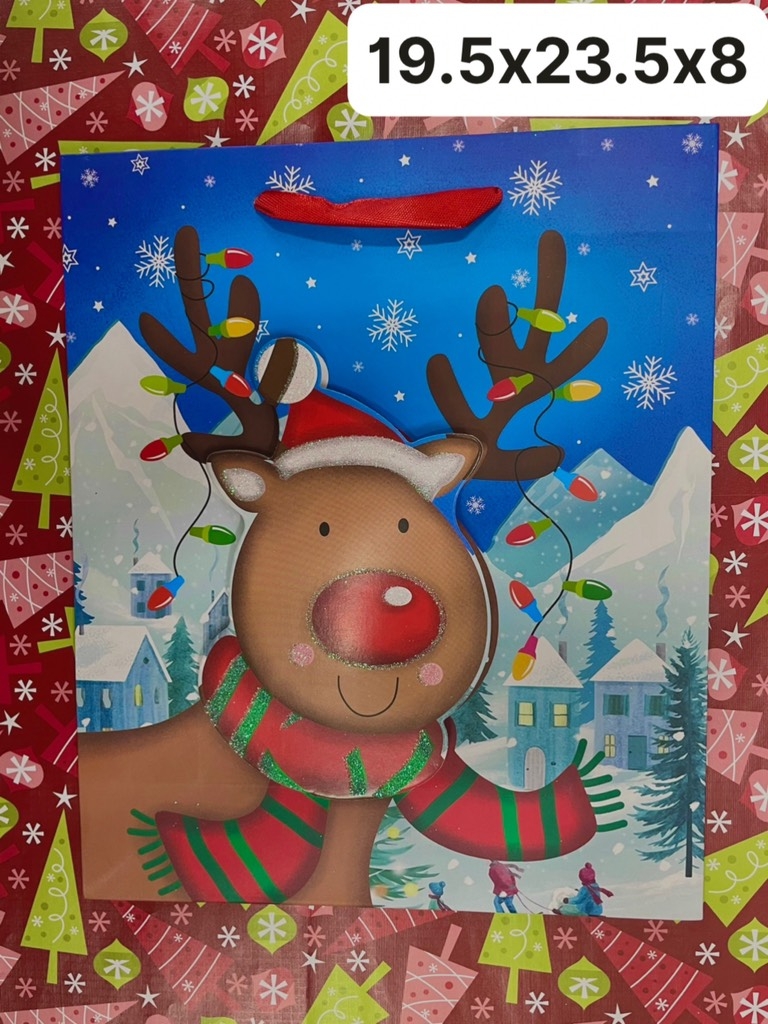 Túi quà Noel 3D nhỏ FD8868S, nha sach Hong Bach