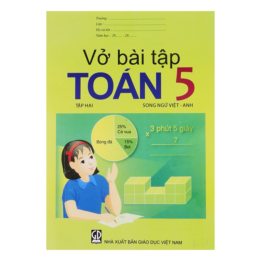 Vở bài tập toán lớp 5 tập 2 Nhà sách Hồng Bách