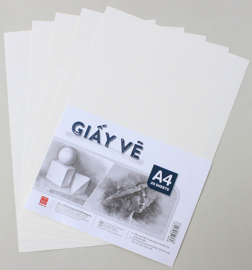Giấy vẽ HH 8166 A4 20 tờ - 160gsm, nha sach Hong Bach