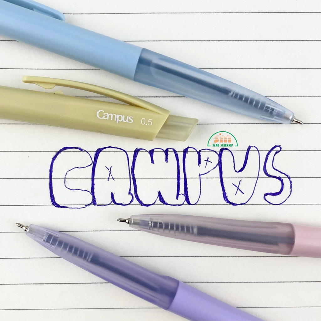 Bút semi gel Campus Kusumi - 0.5mm - mực xanh - nhà sách hồng bách