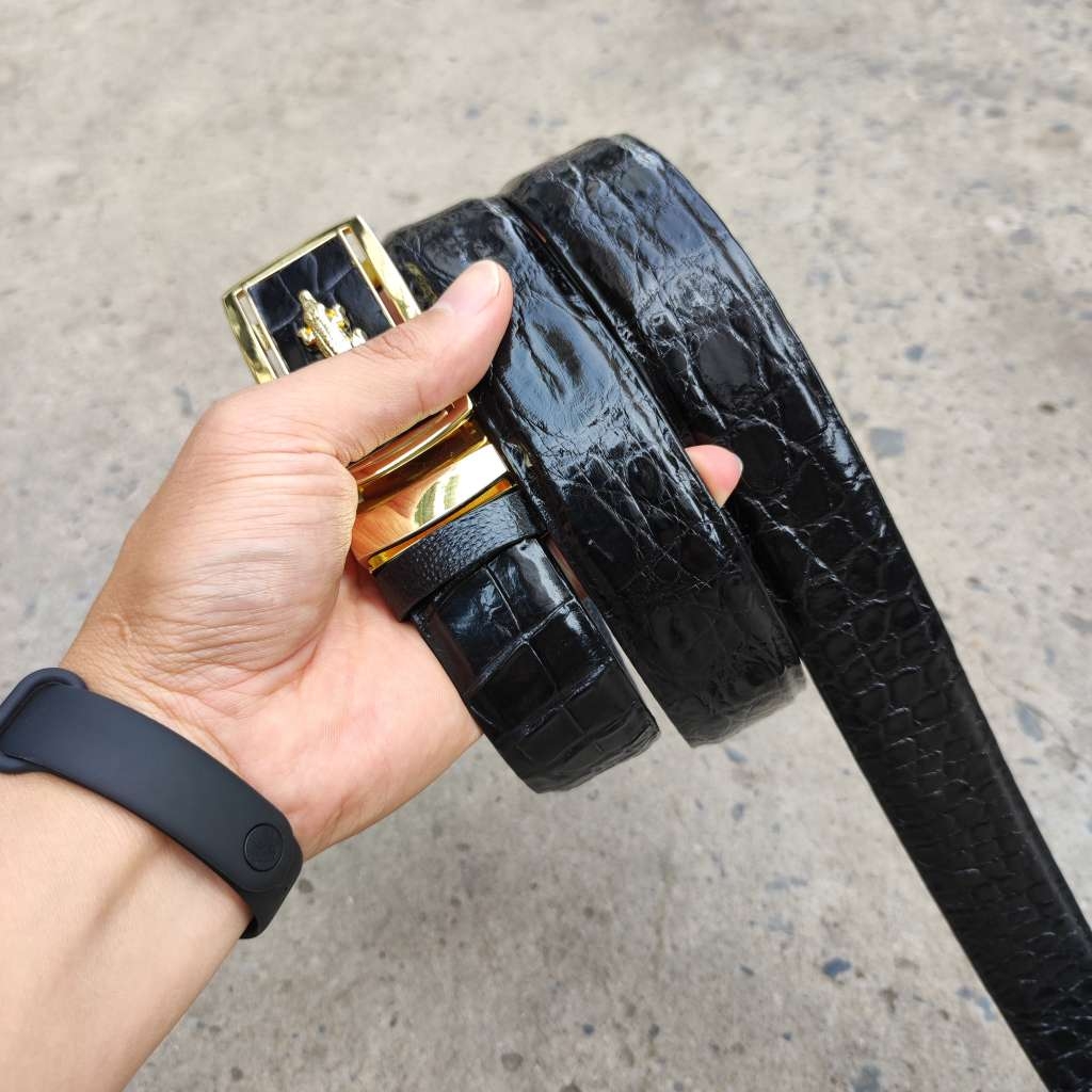 Thắt lưng Cá sấu Bông hông rất Mềm Và Bền TS111V (mặt vàng)