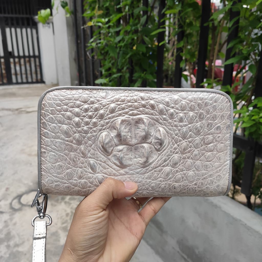 Ví dài cầm tay 2 khuôn size 22*12 cm [CÁ SẤU BẠCH TẠNG KHOANG ĐẸP ĐỘC]