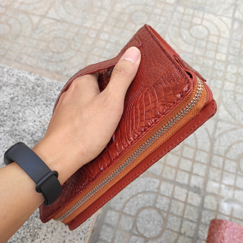 Ví cầm tay cao cấp cho nam/nữ (Clutch da cá sấu có KHÓA SỐ)