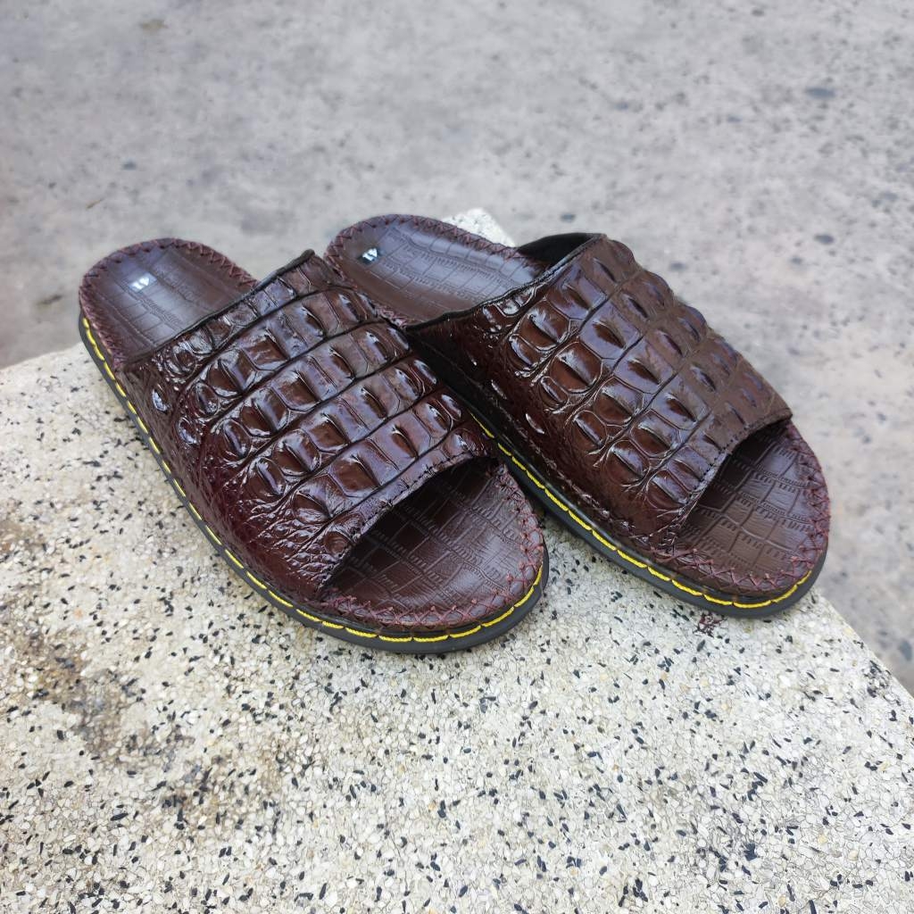 Dép quai ngang bản bự. Gai lưng cá sấu siêu đẹp. Đế cao 4cm!