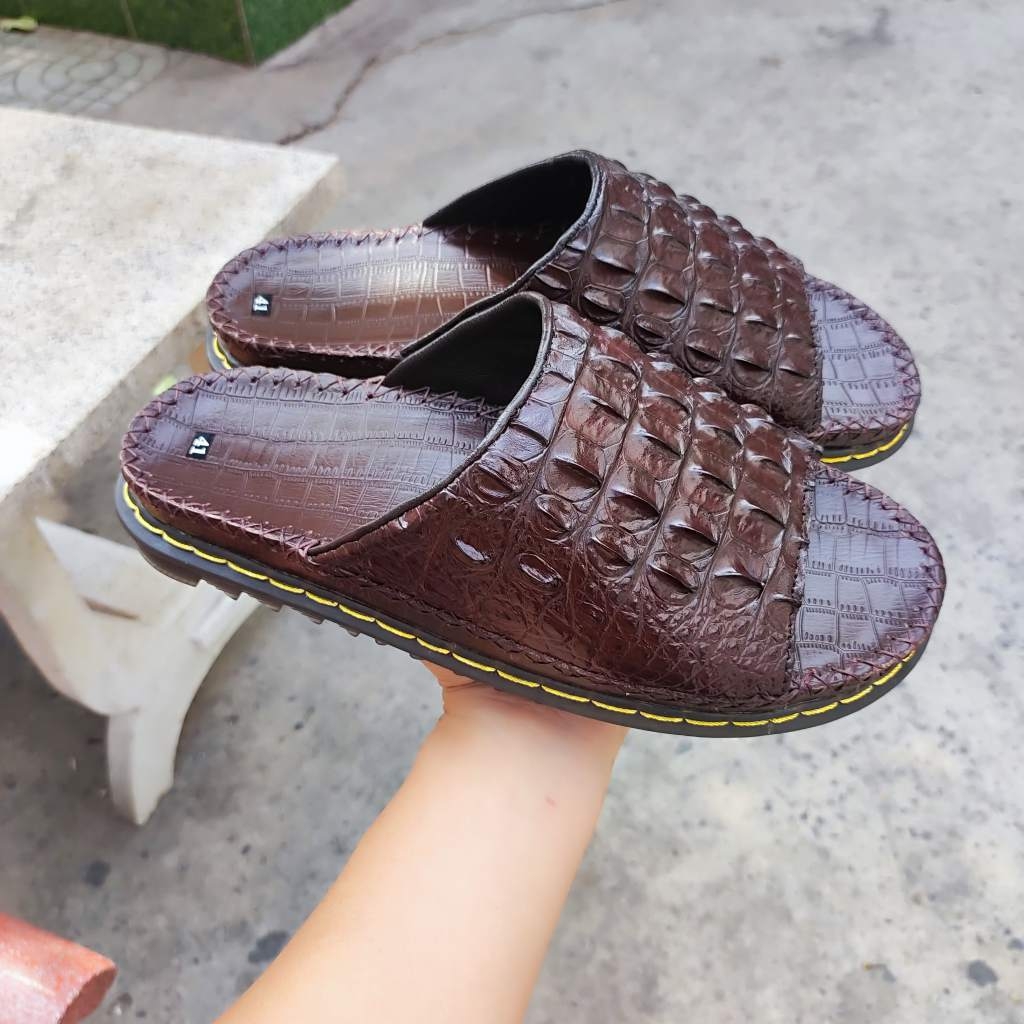 Dép quai ngang bản bự. Gai lưng cá sấu siêu đẹp. Đế cao 4cm!