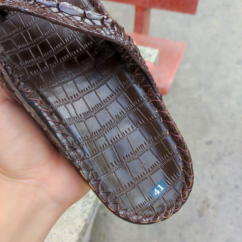 [DÉP KẸP ĐẾ CAO] Da cá sấu trơn mềm dễ mang!