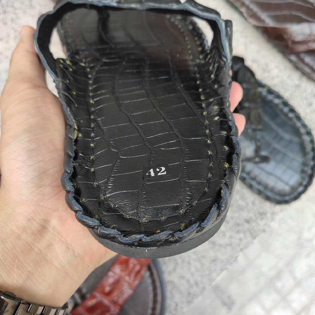 Dép kẹp nam GAI ĐUÔI CÁ SẤU MÀU ĐEN LỊCH LÃM!