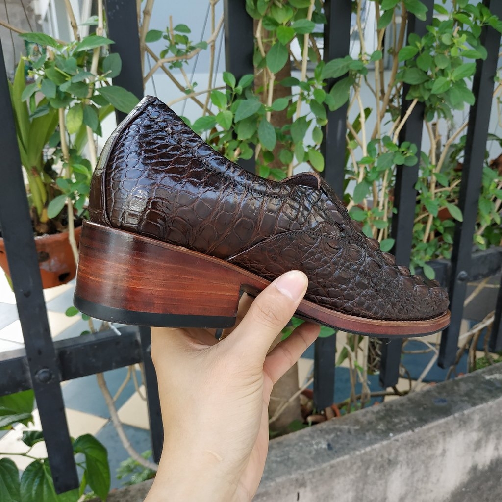 Giày Da Cá Sấu. Phiên Bản Giày Tây Không Buộc Dây Cao Cấp GT8N