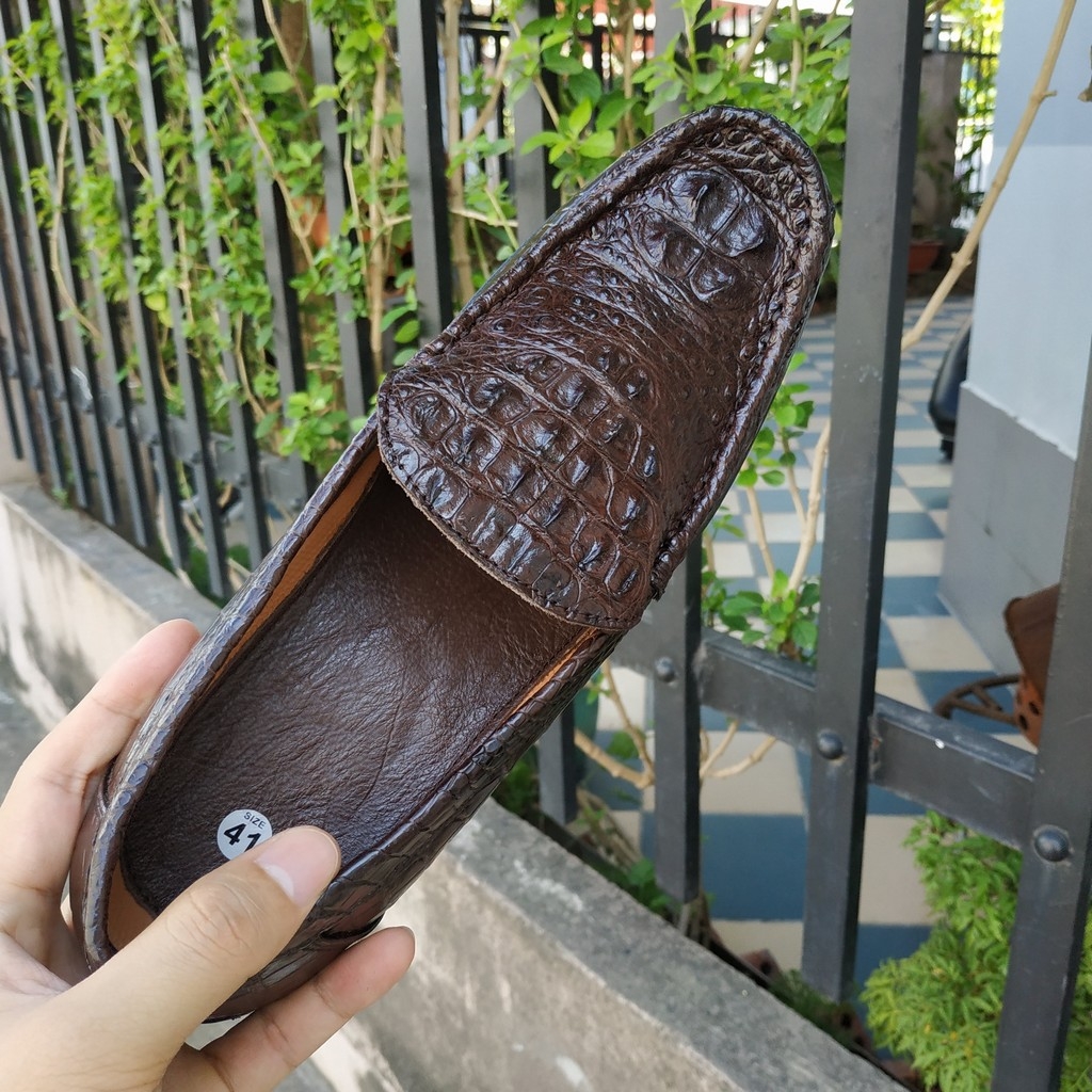 Giày Lười Nam Da Cá Sấu Dáng Mới - Gù lưng GLT6N