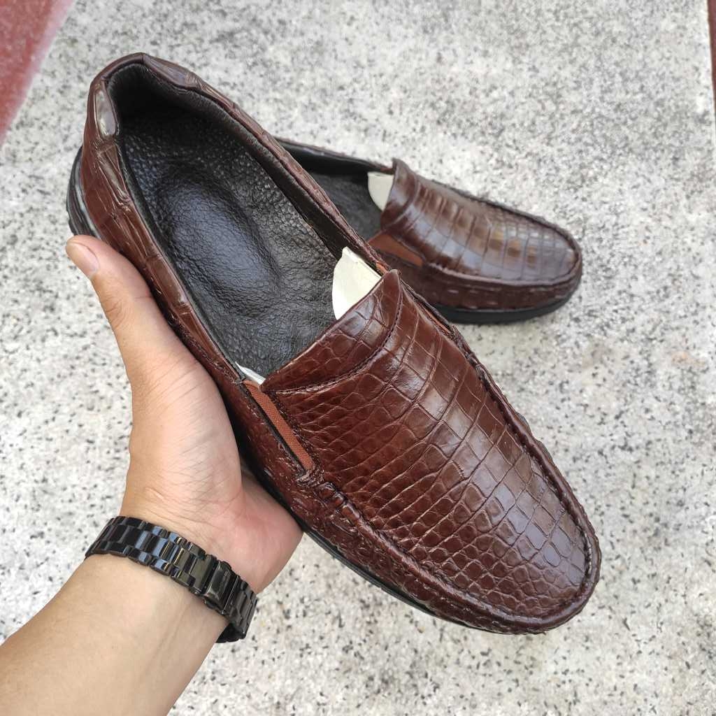 [Mẫu mới..] Giày lười cá sấu đế Thời trang. Có bo chun mang rất thoải mái!
