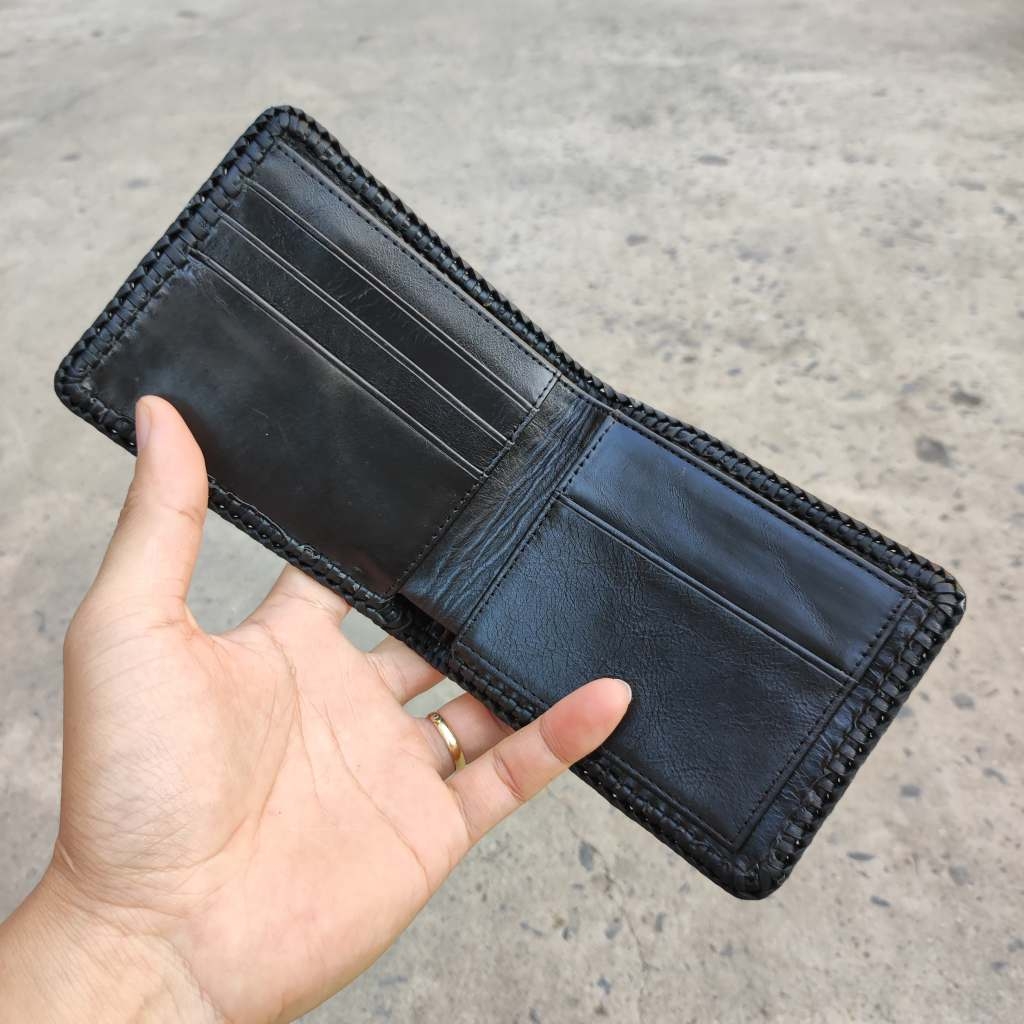 Ví cá sấu Gai lưng. Đan viền thủ công siêu bền VS1V08D