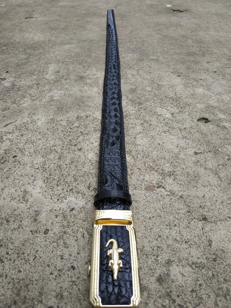 Thắt Lưng Cá Sấu Liền Đan Viền Thủ Công N33D