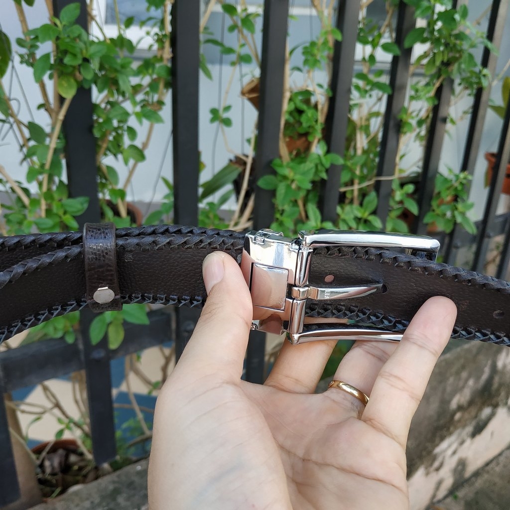 Thắt Lưng Cá Sấu Liền [Phiên Bản Đầu Kim Cổ Điển] Đan Viền Thủ Công Rất Đẹp!