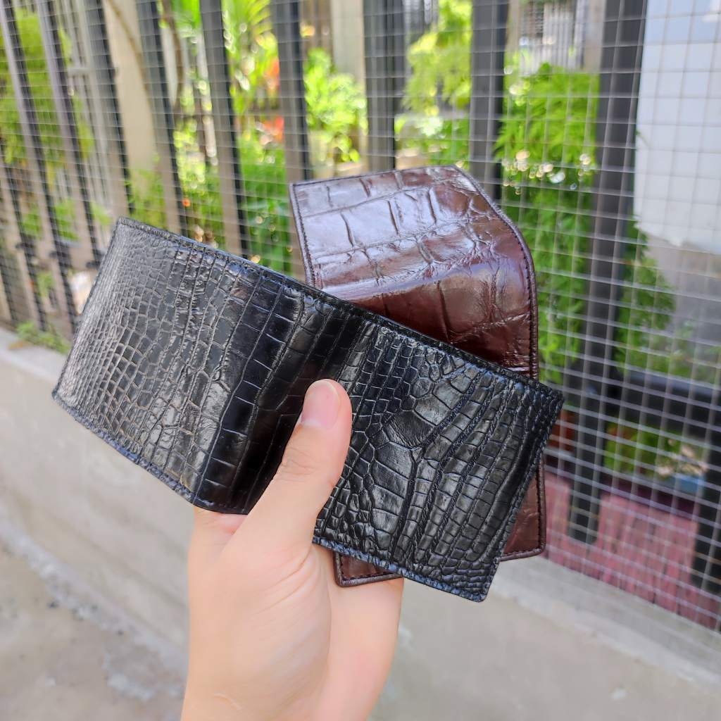 Ví cá sấu MINI 2 mặt da bụng mềm và bền. Size 10.5*8.5 cm gọn nhẹ