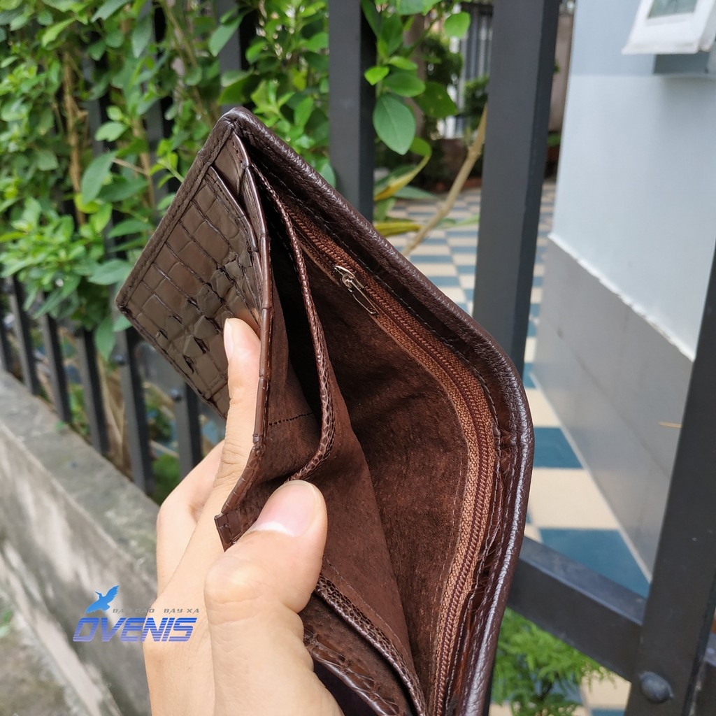 Ví Cá Sấu Vây Đuôi 2 Mặt Dáng Đứng VSD216N