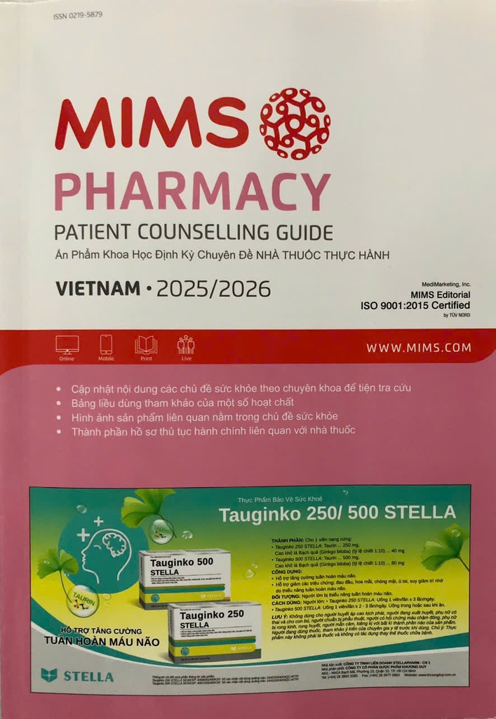 Sách -  Mims Pharmacy 2025/2026 Ấn phẩm khoa học định kỳ nhà thuốc thực hành
