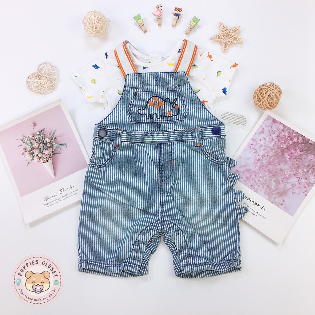 MATALAN Boys Dinosaur Dungaree Set Puppies Closet