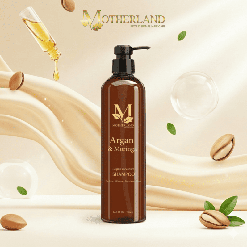 Dầu gội hữu cơ Motherland Argan Moringa 500ml