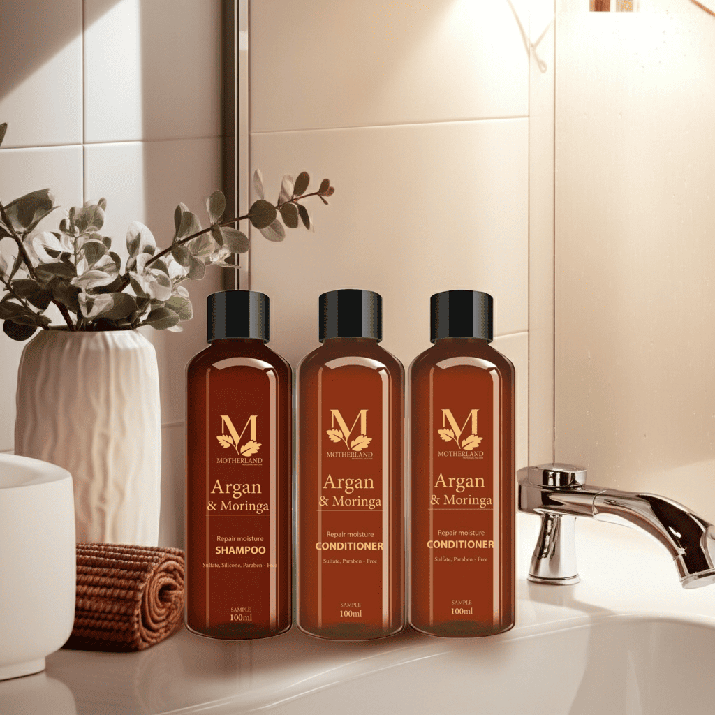 Combo dầu gội xả hấp Motherland Argan & Moringa 300ml | Chăm sóc toàn diện cho mái tóc