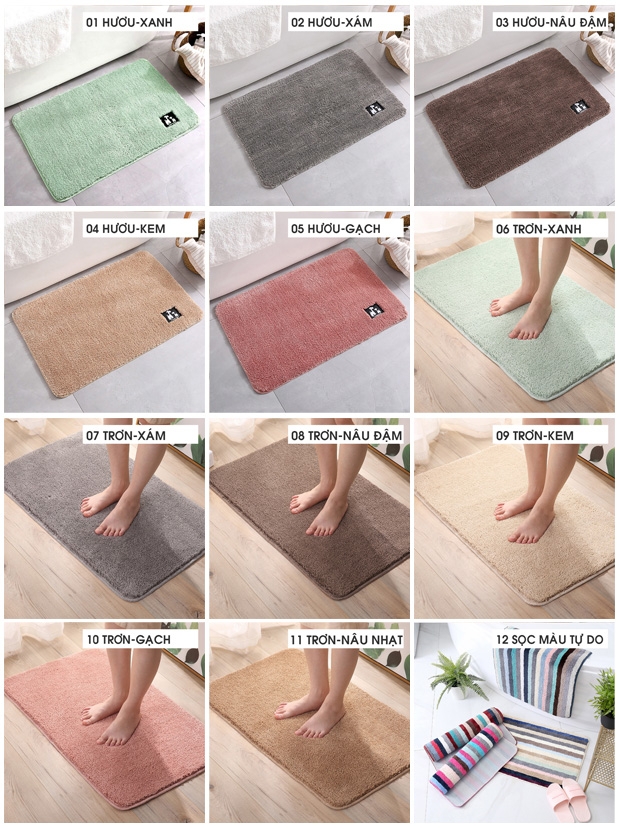 THẢM CHÙI CHÂN - H06 TRƠN MÀU XANH